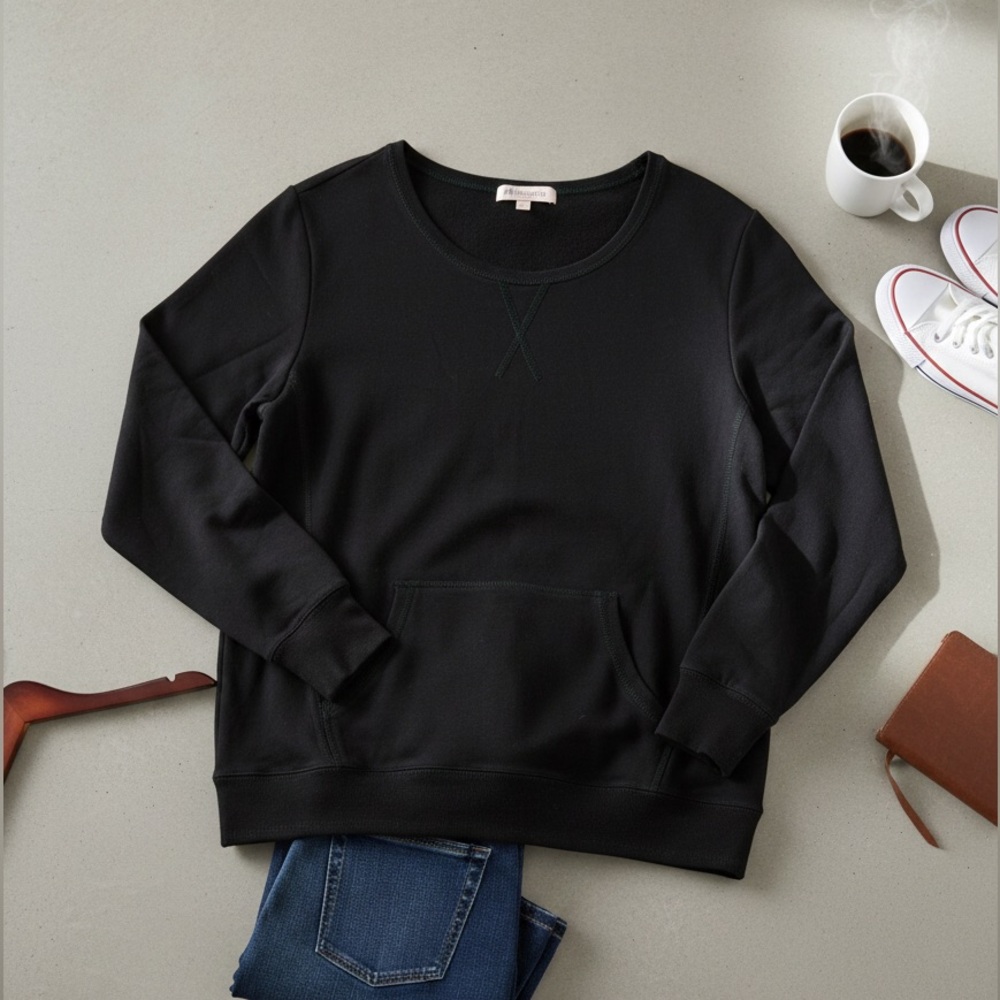 PHILOSOPHY Women’s Relaxed Fit Crewneck Sweatshirt with Kangaroo Pocket